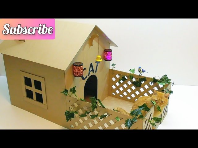 DIY MAKE EASY CAT HOUSE class=