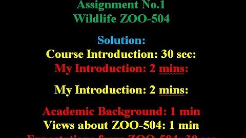 Assignment No1 Wildlife ZOO-504