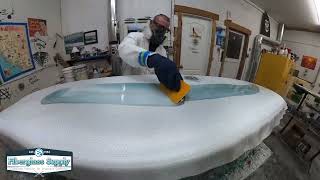 Surfboard Glassing: How to do a Freelap Bottom Lam with Chris Bauer