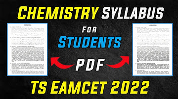 Chemistry Syllabus For TS EAMCET 2022 | Engineering Common Entrance Test | #TsEamcet | YoursMedia