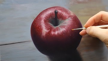 How to paint a realistic apple - apple painting tutorial