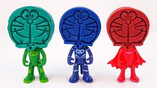 Learn Colors Pj Masks Wrong Heads Doraemon Play Doh With Ball Balloons For Children