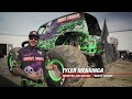 Grave Digger Monster Jam Driver Tyler Menninga in Anaheim talking Derale Performance