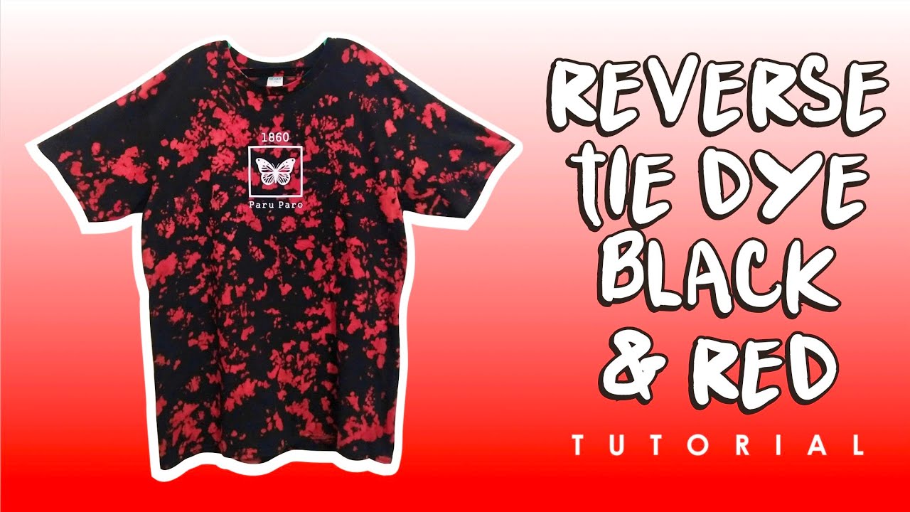 Reverse Tie Dye Black & Red Scrunch