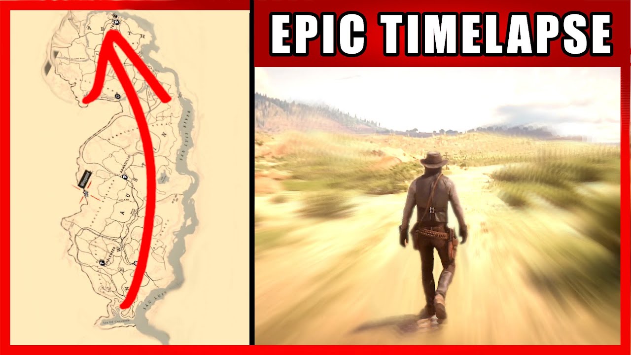 Walk Across The Map Timelapse | Red Dead Redemption 2 (New Austin)