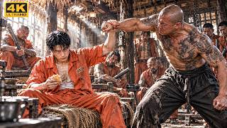 Prison bully attacks a newbie, unaware he's a Kung Fu master! He strikes back and drops him!