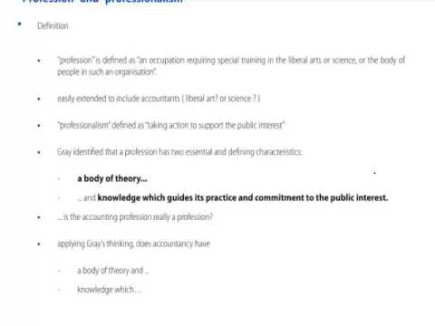 ACCA P1 Chapter 14 part a Professions and the Public Interest - ACCA P1 Chapter 14 part a Professions and the Public Interest