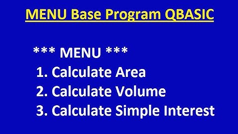 11 Tutorial on SELECT CASE Statement Menu Base Program (by Technical School)
