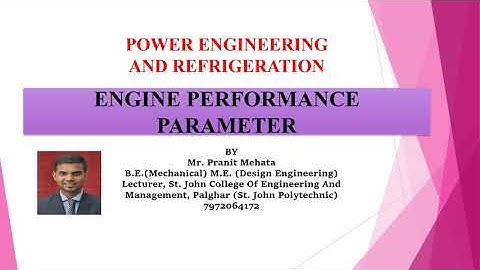ENGINE PERFORMANCE PARAMETER