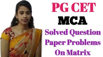 PG CET MCA 2020-SOLVED QUESTION PAPER PROBLEMS.