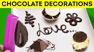 HANDMADE CHOCOLATE DECORATIONS FOR DESSERTS