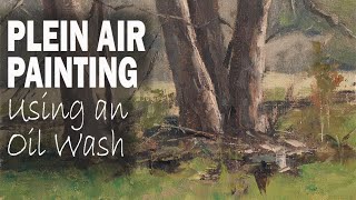 USING AN OIL WASH FOR DEFOLIATED TREES  Plein Air Painting Landscapes