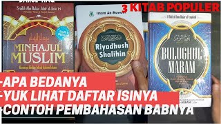 review buku islam populer minhajul muslim riyadhus shalihin bulughul maram daftar isi dan contoh