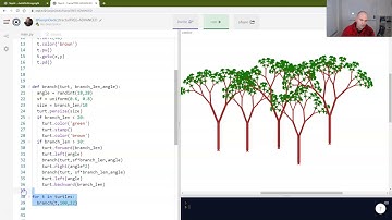Fractal Trees a whole Forrest of them with Python Turtle
