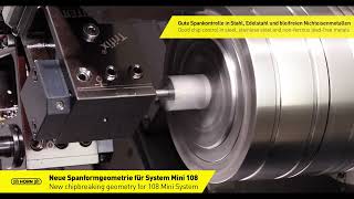 Neue Spanformgeometrie für das System Mini 108 / New chip breaking geometry for system Mini 108