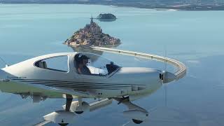 Flight Simulator Survol du Mont Saint Michel entre Granville et Avranches LFRF LFRW DA40 TDI 2K