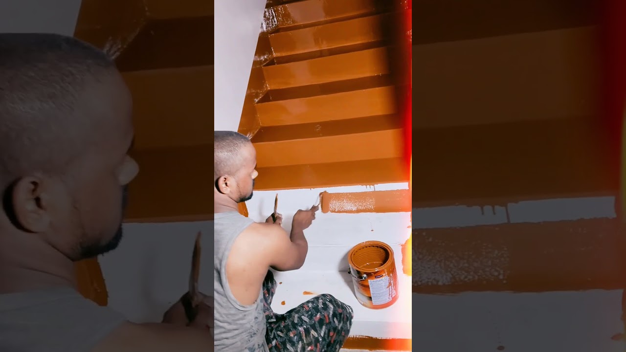 wood painting# base coat#🪵💥🤓❤️ golden brown+yellow paint mixing