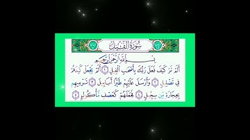 سورة الفيل - سورة مكية  105 - عدد آياتها 5.مكررة لتعليم الاطفال.
