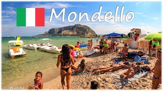 🇮🇹 Palermo Mondello Italy Sicily Beach Walk 4K 🏖 4K Beach Walking Tour ☀️  🇮🇹 (Sunny Day)