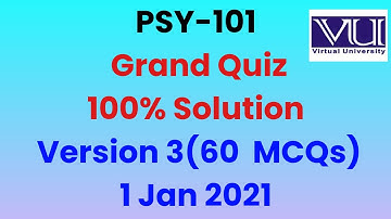 Psy-101 Grand Quiz Solved with correct answers Fall 2020-2021