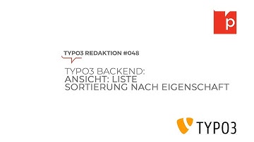 TYPO3 8.7 Listenansicht - Sortierung nach Eigenschaft #048