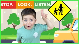 Road Safety for Kids🚦Traffic Rules for Kids | Stop, Look, Listen!