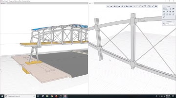 Pedestrian bridge modeling with Renga, assembling the parts