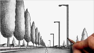 How to Draw a ROAD at GROUND Level | One Point Perspective Tutorial screenshot 1
