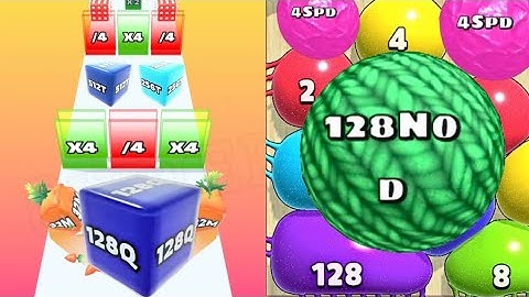 [New High Score 128Q] Jelly Run 2048 vs Blob Merge 3D [ 128NOD ] #ballgamezone