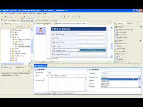 Lombardi Teamworks: change text input into a simple select list