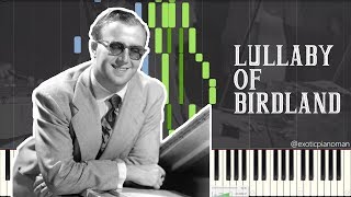 Video thumbnail of "George Shearing - Lullaby of Birdland (Solo Jazz Piano Synthesia) [Jazz Standard]"