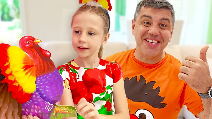 Nastya dan Ayah sedang merayakan Thanksgiving