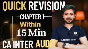 CA Inter Audit Chapter 1 Quick Revision in 15 Minutes  | Must Watch Before Exam | Mr.Commerce Wallah