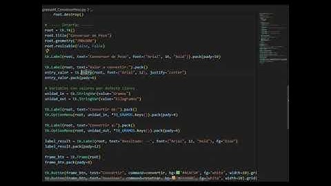 Explicación del conversor de peso en python con Tkinter 