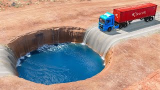 Cars vs Giant Pit, Fire Pit and Deep Water ▶️ BeamNG Drive