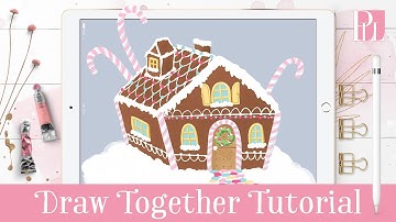How to draw a Gingerbread House step by step in Procreate Tutorial