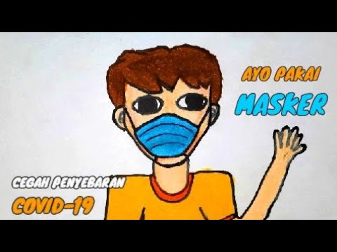 Menggambar dan Mewarnai Orang  Memakai  Masker  I Gambar  4 