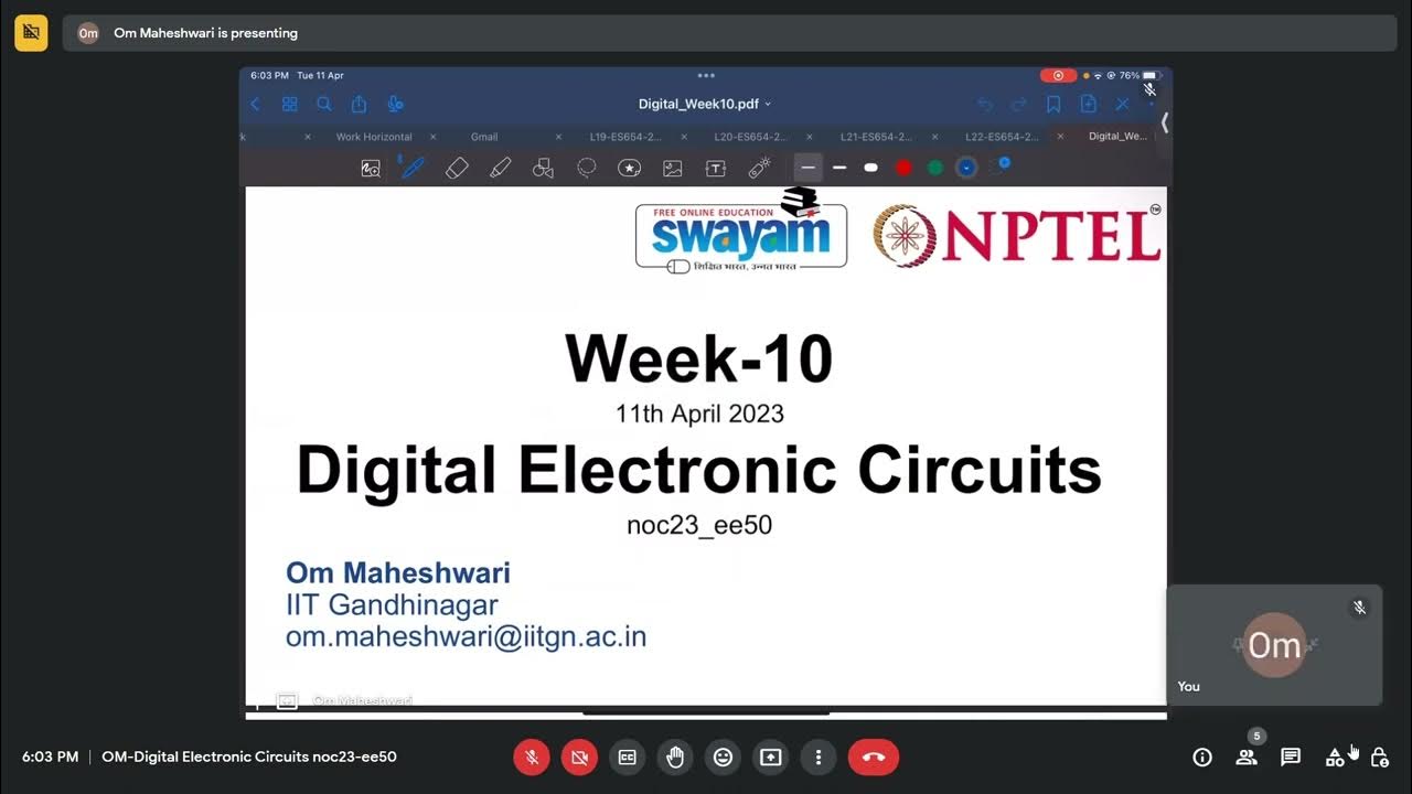 Week10 Live Session for NPTELDigital Electronic Circuits YouTube