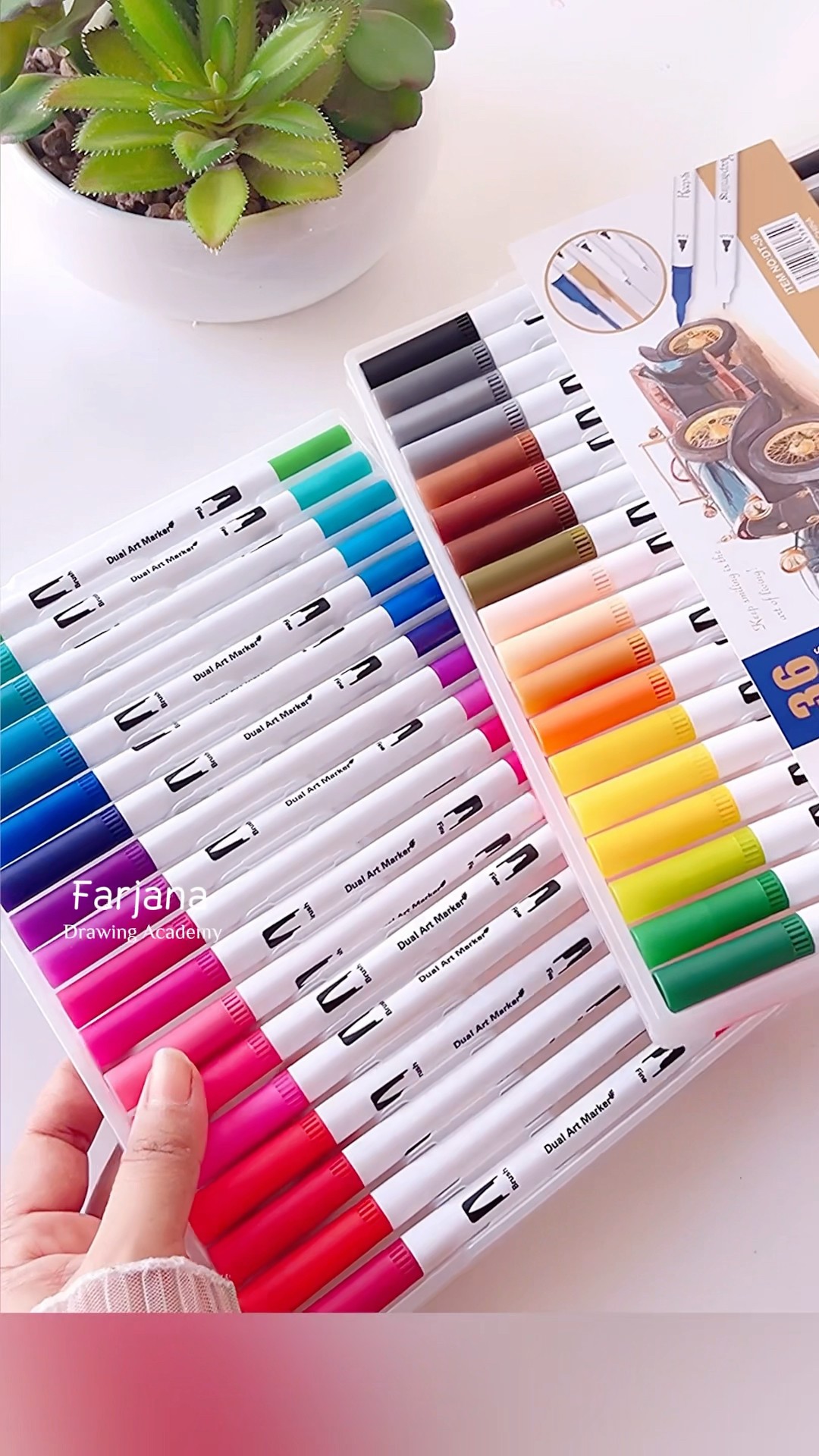 Dual Tip Brush Pens #art #painting #shorts