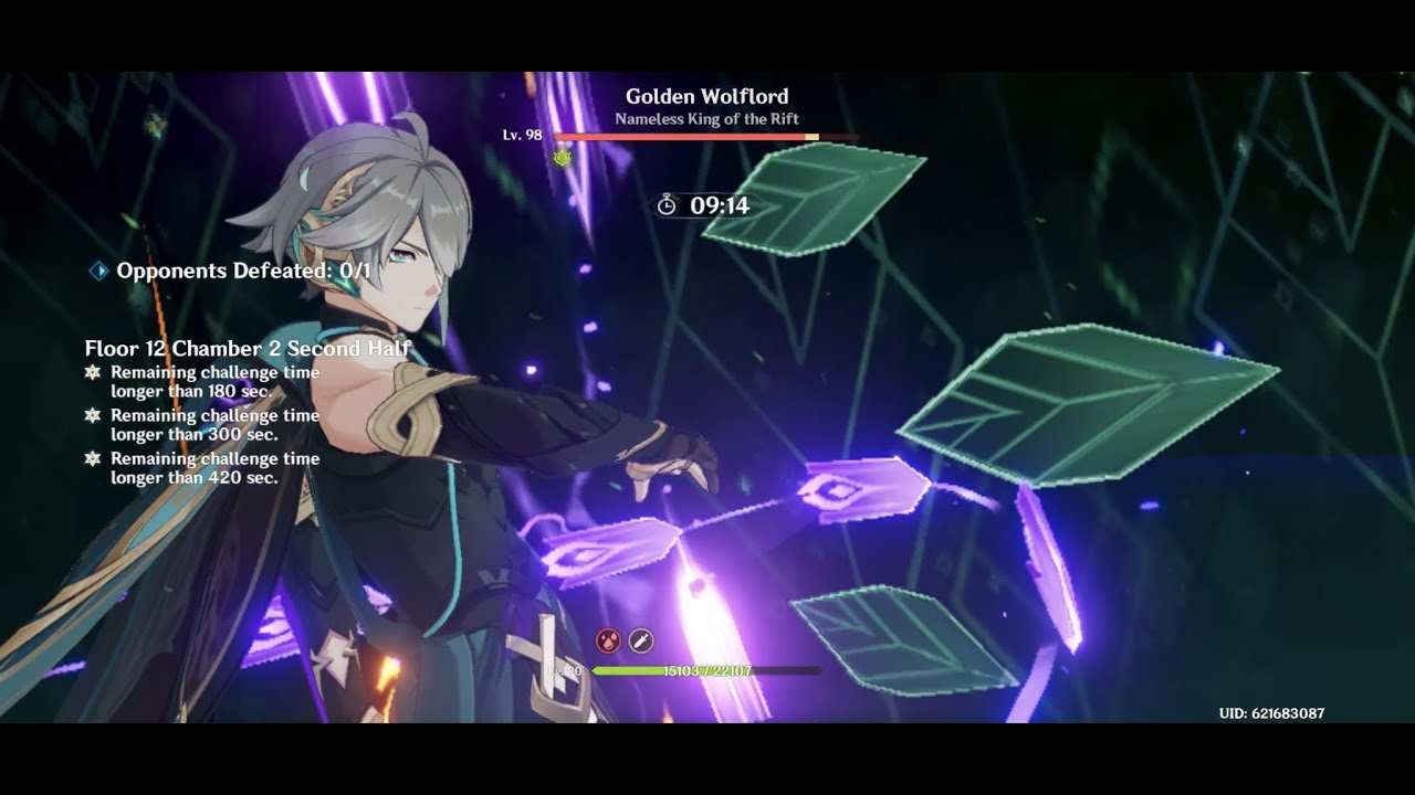 C0 Alhaitham Hyperbloom 1-Phase VS Golden Wolflord (Pre-Shield) | Spiral Abyss 3.3 | Genshin Impact