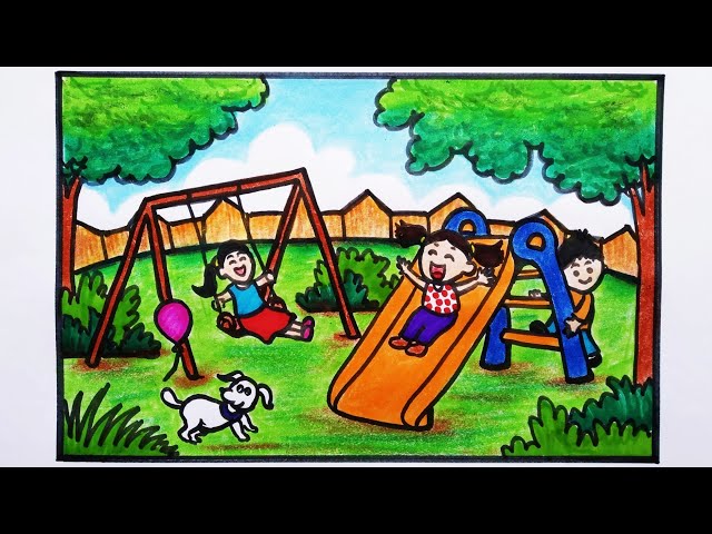 How to Draw an Amusement Park Easy 🎢🌴💜🎡💛 Visit Rainbowplayhouse.com  Print and color with me! - YouTube