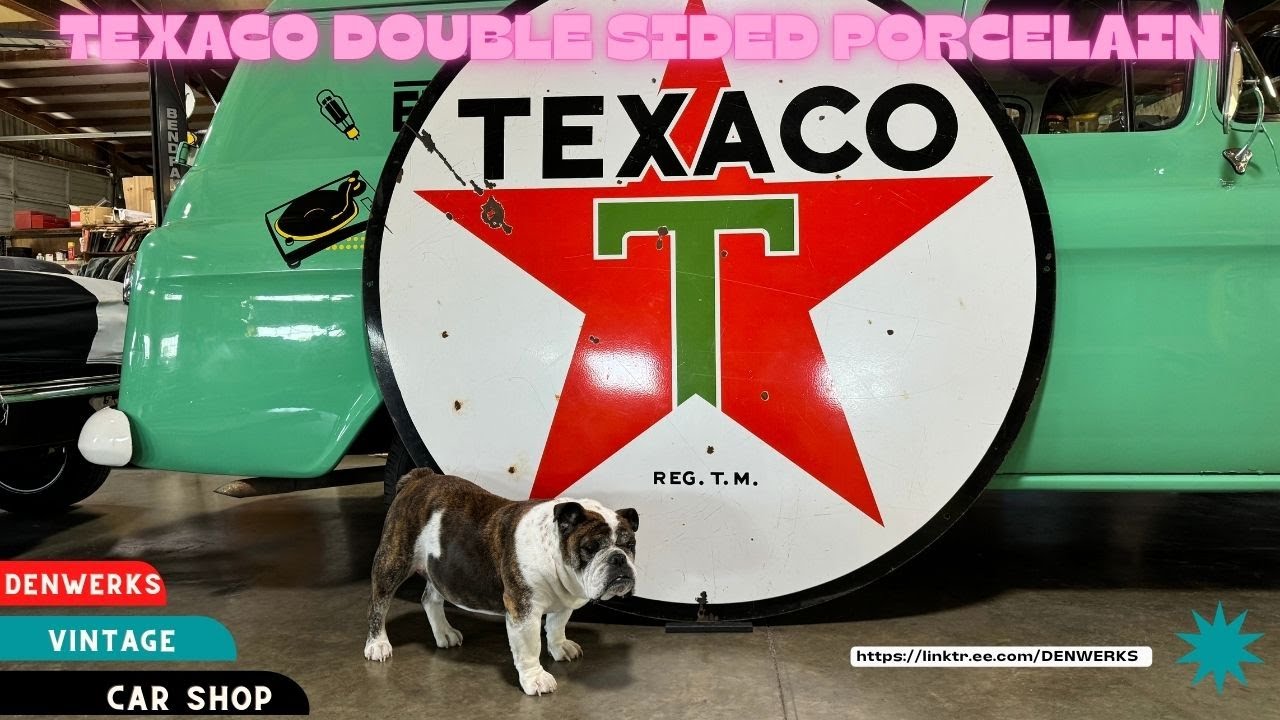1950's Texaco 6' Double Sided Porcelain Sign - Denwerks - YouTube