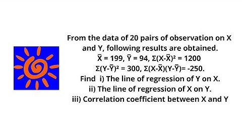 Regression Analysis - Linear Regression - NCERT, ISC, ICSE, CBSE, CA, GCSE, IGCSE, IB - Example #14