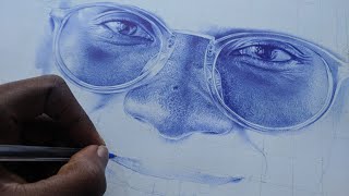 Hyper Realistic Ballpoint Pen Drawing- Time-lapse + Extended clips