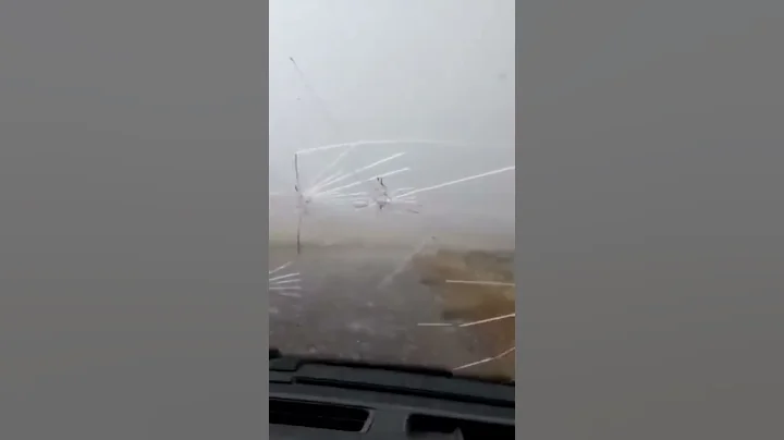Hailstorm broke car’s front glass..  #viral #shorts #entertainment #amazing