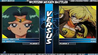 Wcfitz88 Mugen Battles  Hyper Sailor Neptune  Hyper Sailor Mercury Vs Yang Xiao Long  Ruby Rose