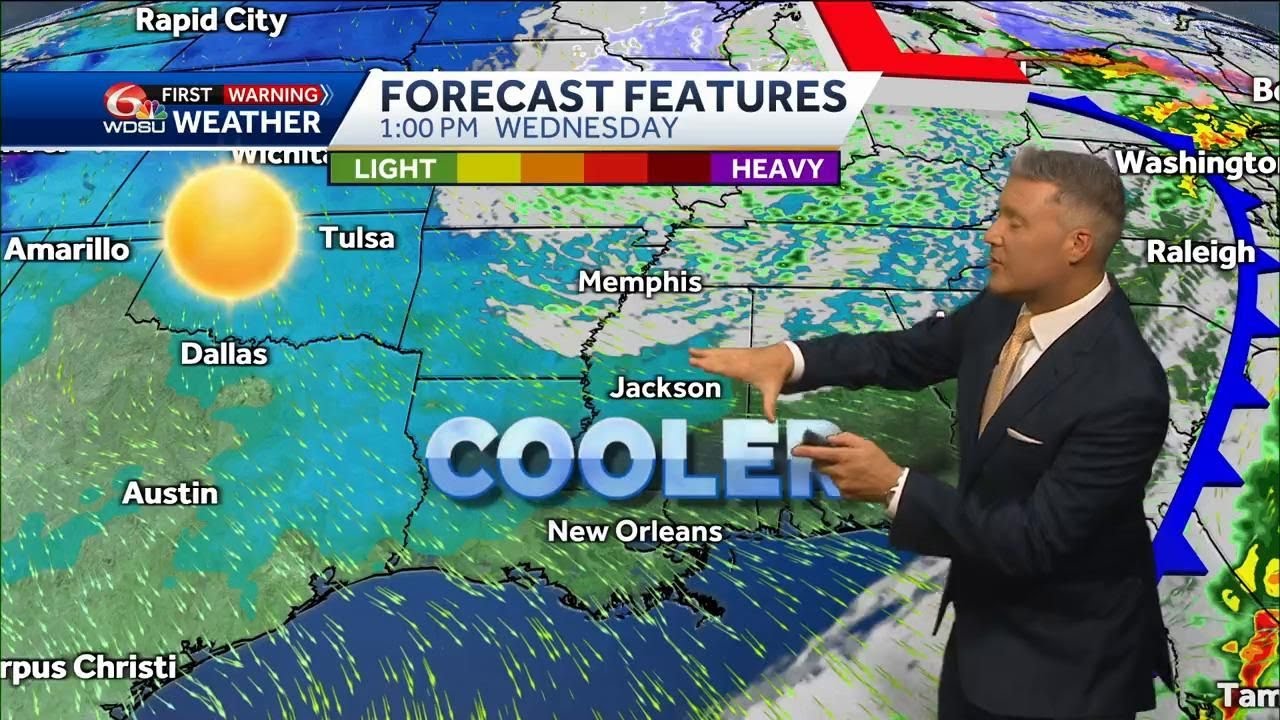 Tracking a cold front that won't bring much rain but drops in cooler ...