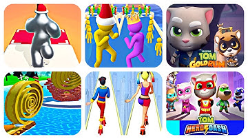 Tom Hero Dash, Giant Rush, Talking Tom Gold Run, Blob Runner 3D, High Heels, Spiral Roll Part 71