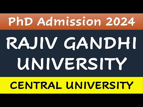 PhD admission 2024 || Central University PhD || RAJIV GANDHI UNIVERSITY ...