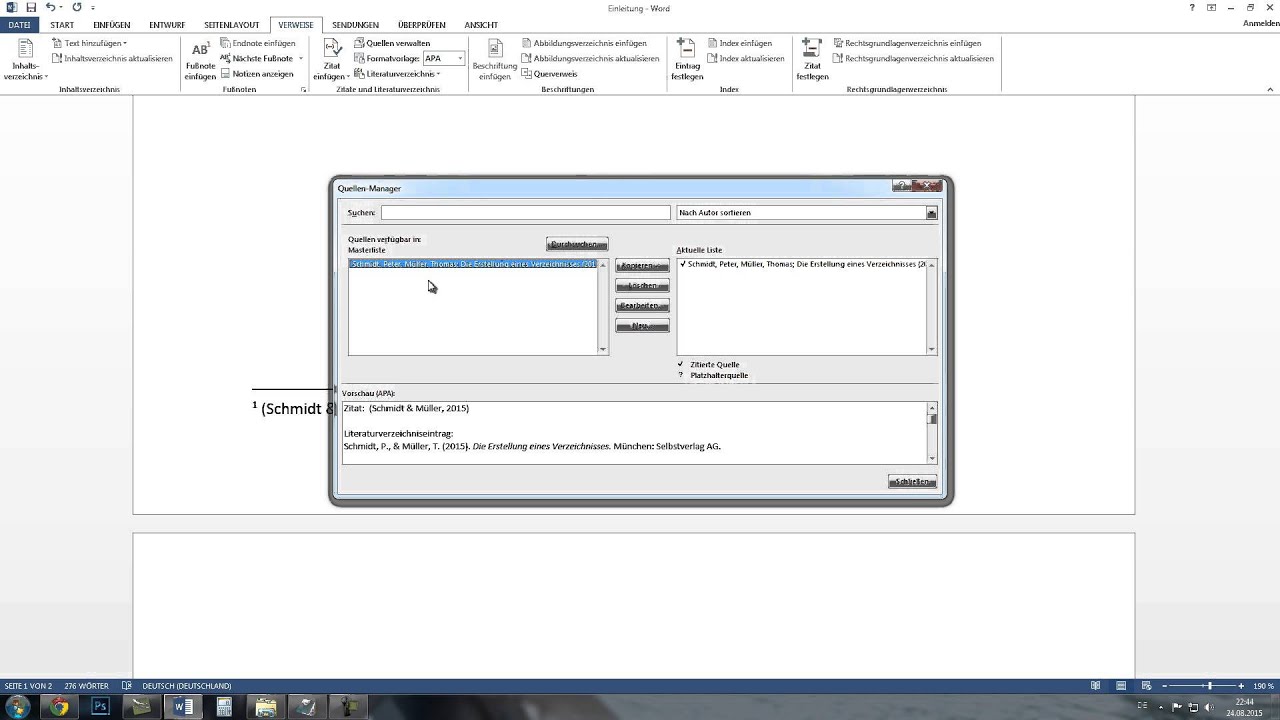 Word Literaturverzeichnis Zitate Und Fußnoten Erstellen